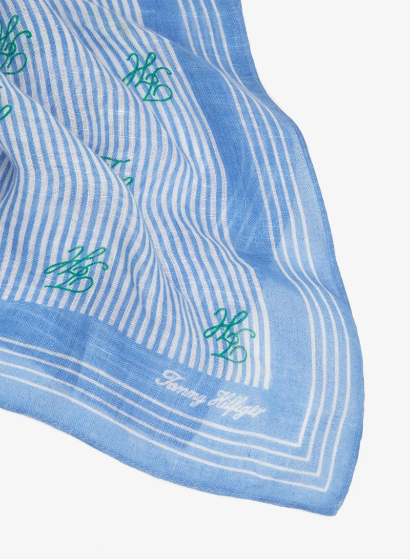 TOMMY HILFIGER  Pure Linen Repeat Logo Square Scarf for Women | Best Price UAE